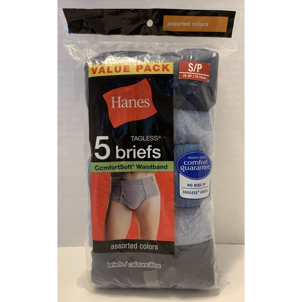 Men’s 2010 Hanes ComfortSoft Waistband Mid Rise Briefs (5) Small NOS